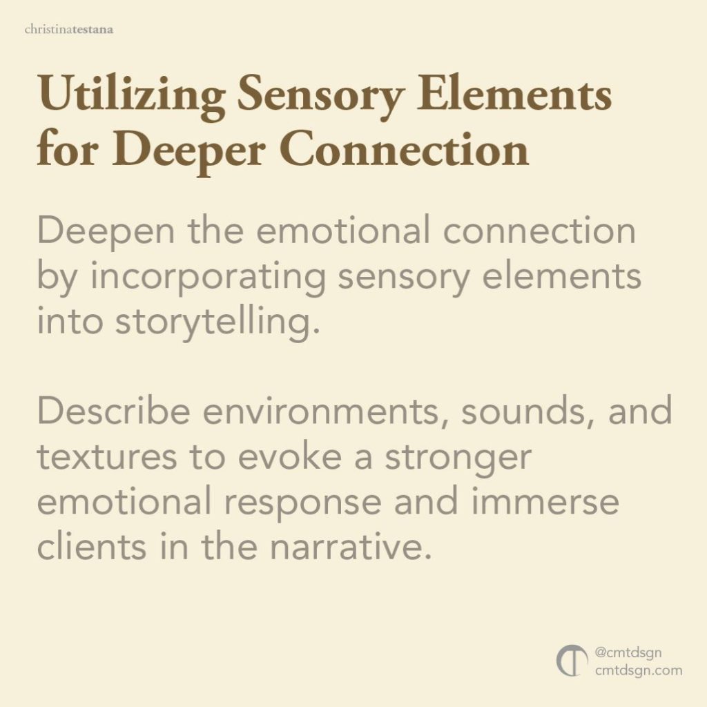 Utilizing sensory elements for deeper connection